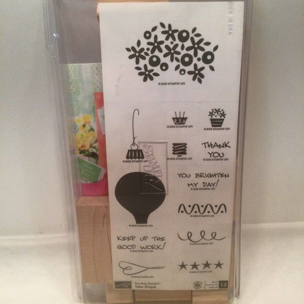 Stampin Up Take Shape Two Step Stampin Christmas Rubber Stamps Thank You